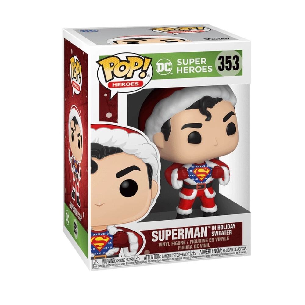 Superman in Holiday Sweater Funko Pop #353 DC Super Heroes Vinyl Figure NIB